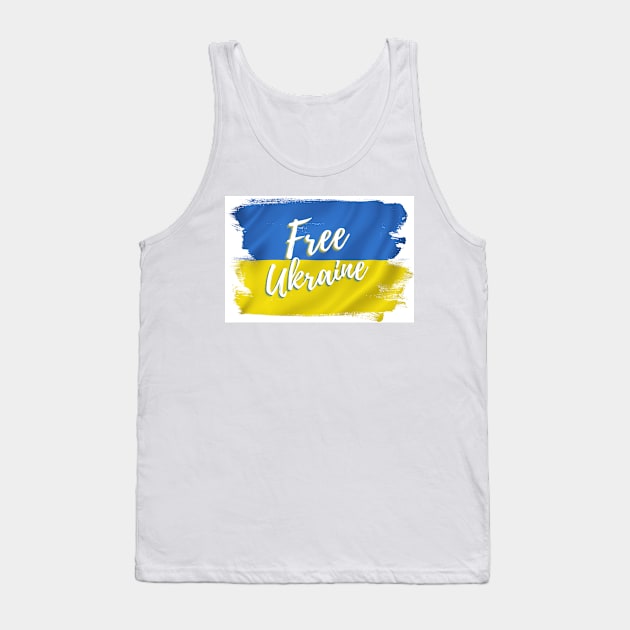 Free Ukraine Brushstroke Flag Tank Top by She Gets Creative